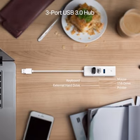 TP-Link USB 3.0 to Ethernet Adapter (UE330) - Portable 3-Port USB Hub with 1 Gigabit RJ45 Ethernet Port, Laptop Network Adapter, Supports Win 7/8/8.1/10, Mac OS X (10.6-10.14), Linux OS and Chrome OS thumbnail 4