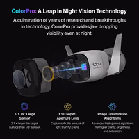 Tapo ColorPro Wi-Fi Outdoor Camera | Plug-in | Daylight Clarity at Night | 2K QHD | Person/Pet/Vehicle Detection | Local/Cloud Storage | 127° FOV | Built-in Siren C325WB thumbnail 4