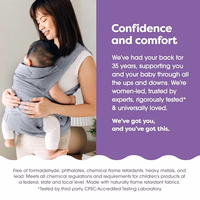 Boppy ComfyGrow Baby Carrier, 7-35lbs, Dove Gray, Newborn to Toddler with 3 Carrying Positions, 3-Stage Adjustable Seat and Head Support, Cotton Fabric thumbnail 5