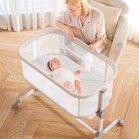 Fodoss Baby Bassinets Bedside Sleeper - All Mesh Bedside Bassinet with Wheels, 7 Height Adjustable Baby Bassinet for Infants, Beige thumbnail 1