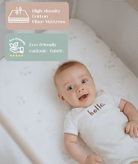 Fodoss Baby Bassinets Bedside Sleeper - All Mesh Bedside Bassinet with Wheels, 7 Height Adjustable Baby Bassinet for Infants, Beige thumbnail 3