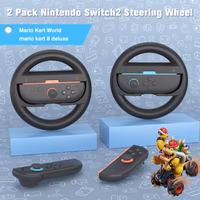 Switch Steering Wheel for Nintendo Switch 2,Mario Kart Racing Wheel for 2 Joy Cons Controller,2 Pack Nintendo Switch Steering Wheel Fit Mario Kart World/Mario Kart 8 Deluxe Switch Accessories(2025) thumbnail 2