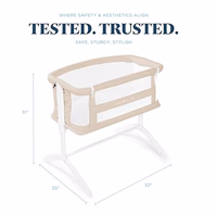 Baby Delight Beside Me Serenity Bassinet | Lightweight Bedside Sleeper & Baby Bassinet | 7-Position Height Adjustment | 100% GOTS Certified Organic Cotton Fabric | Organic Oat thumbnail 3