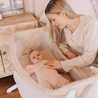 Baby Delight Beside Me Serenity Bassinet | Lightweight Bedside Sleeper & Baby Bassinet | 7-Position Height Adjustment | 100% GOTS Certified Organic Cotton Fabric | Organic Oat thumbnail 4