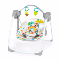 Bright Starts Playful Paradise Portable Compact Automatic Baby Swing with Music, Unisex, Newborn + thumbnail 1