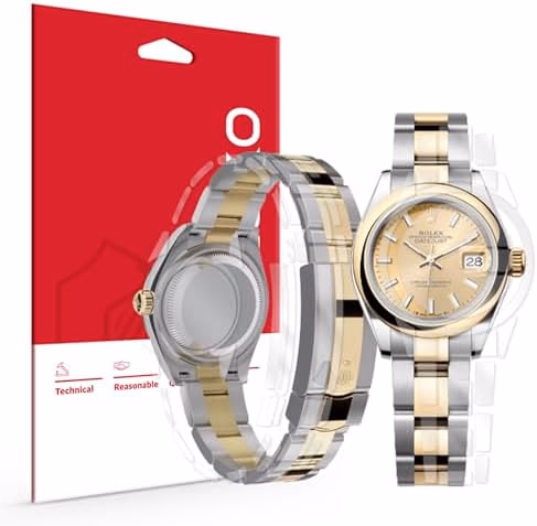 skoko [2 Pack] Screen & Back & Buckle Protective Film Compatible with Rolex Datejust 28mm Ref. 279160 279161 279163 279171 279173 279174, Transparent Clear Skin