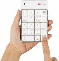 Wireless Numeric Keypad - with Nano Receiver,2.4G 18 Keys Numpad for Laptop Desktop PC Windows (White) thumbnail 1