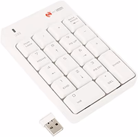 Wireless Numeric Keypad - with Nano Receiver,2.4G 18 Keys Numpad for Laptop Desktop PC Windows (White) thumbnail 2