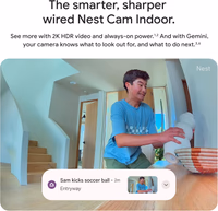 Google Nest Cam Indoor (Wired, 3rd Gen) - Security Camera with 2K Video and Gemini, Night Vision, 2-Way Audio, Works with Google Home - 2025 Model - Snow thumbnail 5