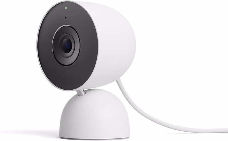 Google Nest Cam Indoor (Wired, 3rd Gen) - Security Camera with 2K Video and Gemini, Night Vision, 2-Way Audio, Works with Google Home - 2025 Model - Snow