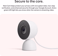 Google Nest Cam Indoor (Wired, 3rd Gen) - Security Camera with 2K Video and Gemini, Night Vision, 2-Way Audio, Works with Google Home - 2025 Model - Snow thumbnail 2