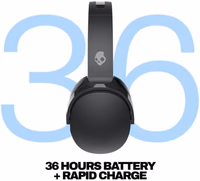 Skullcandy Hesh Evo Wireless Over-Ear Bluetooth Headphones with Extra USB-C Charging Cable, Noise Isolating, 36 Hours Battery, Foldable Lightweight Design, Microphone for iPhone Android - True Black thumbnail 3
