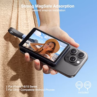 Vlog Selfie Monitor Screen, Magnetic Phone Vlog Selfie Monitor Screen 4K 30fps Bluetooth Remote, Back Camera Monitor for Vlog Live Stream TikTok, Compatible with iPhone & Android thumbnail 3