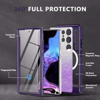 Hekodonk for Samsung Galaxy S25 Ultra Case Glitter,Compatible with MagSafe[Built-in Tempered Glass Screen Protector & Camera Lens Protection] Full Body Shockproof Protective Bling Phone Case,Amethyst thumbnail 2