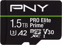 PNY 1.5TB PRO Elite Prime C10 U3 V30 A2 microSDXC Flash Memory Card – Ultra-Fast Speeds, Read 200MB/s, Write 150MB/s, 4K UHD, Full HD, UHS-I, for Smartphones, Drones, Action Cameras thumbnail 1