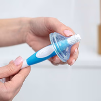 Dr. Brown's Reusable Sponge Baby Bottle Cleaning Brush with Suction Cup Stand, Scrubber and Nipple Cleaner, BPA-Free, Blue, 1-Pack thumbnail 2