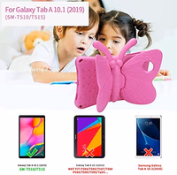 Simicoo Samsung Galaxy Tab A 10.1 2019 case SM-T510 T515 3D Cute Butterfly Case for Kids Light EVA Stand Shockproof Rugged Heavy Duty Kids Friendly Tablet Case for Samsung Tab A 10.1 (Rose) thumbnail 2
