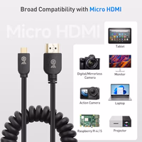 Cable Matters 48Gbps 8K Micro HDMI Coiled Cable 1-3ft with 8K@60Hz, 4K@240Hz and HDR Support, Micro HDMI Cable Coiled for Laptops, Cameras, DSLRs, Camcorders, Portable Screens and Monitors thumbnail 5