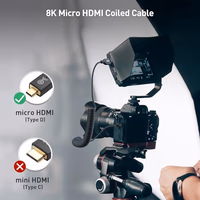 Cable Matters 48Gbps 8K Micro HDMI Coiled Cable 1-3ft with 8K@60Hz, 4K@240Hz and HDR Support, Micro HDMI Cable Coiled for Laptops, Cameras, DSLRs, Camcorders, Portable Screens and Monitors thumbnail 3