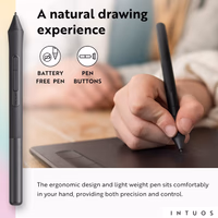 Wacom Intuos Small Bluetooth Graphics Drawing Tablet, Portable for Teachers, Students and Creators, 4 Customizable ExpressKeys, Compatible with Chromebook Mac OS Android and Windows - Pistachio thumbnail 2