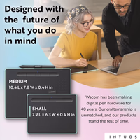 Wacom Intuos Small Bluetooth Graphics Drawing Tablet, Portable for Teachers, Students and Creators, 4 Customizable ExpressKeys, Compatible with Chromebook Mac OS Android and Windows - Pistachio thumbnail 4
