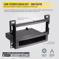 Scosche GM1587B Single DIN Radio Install Dash Kit with Pocket Compatible with Select 2004-12 Chevrolet, Pontiac and Saturn Vehicles - Aftermarket Car Stereo Installation Kit - Does Not Fit Double DIN thumbnail 4