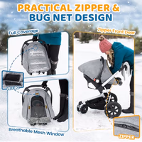 Orzbow Winter Car Seat Cover Baby | Waterproof Infant Carseat Cover Compatible with Doona Car Seats and Strollers, Breathable Baby Carseat Canopy, Baby Winter Essentials, Light Grey thumbnail 3