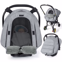 Orzbow Winter Car Seat Cover Baby | Waterproof Infant Carseat Cover Compatible with Doona Car Seats and Strollers, Breathable Baby Carseat Canopy, Baby Winter Essentials, Light Grey thumbnail 1