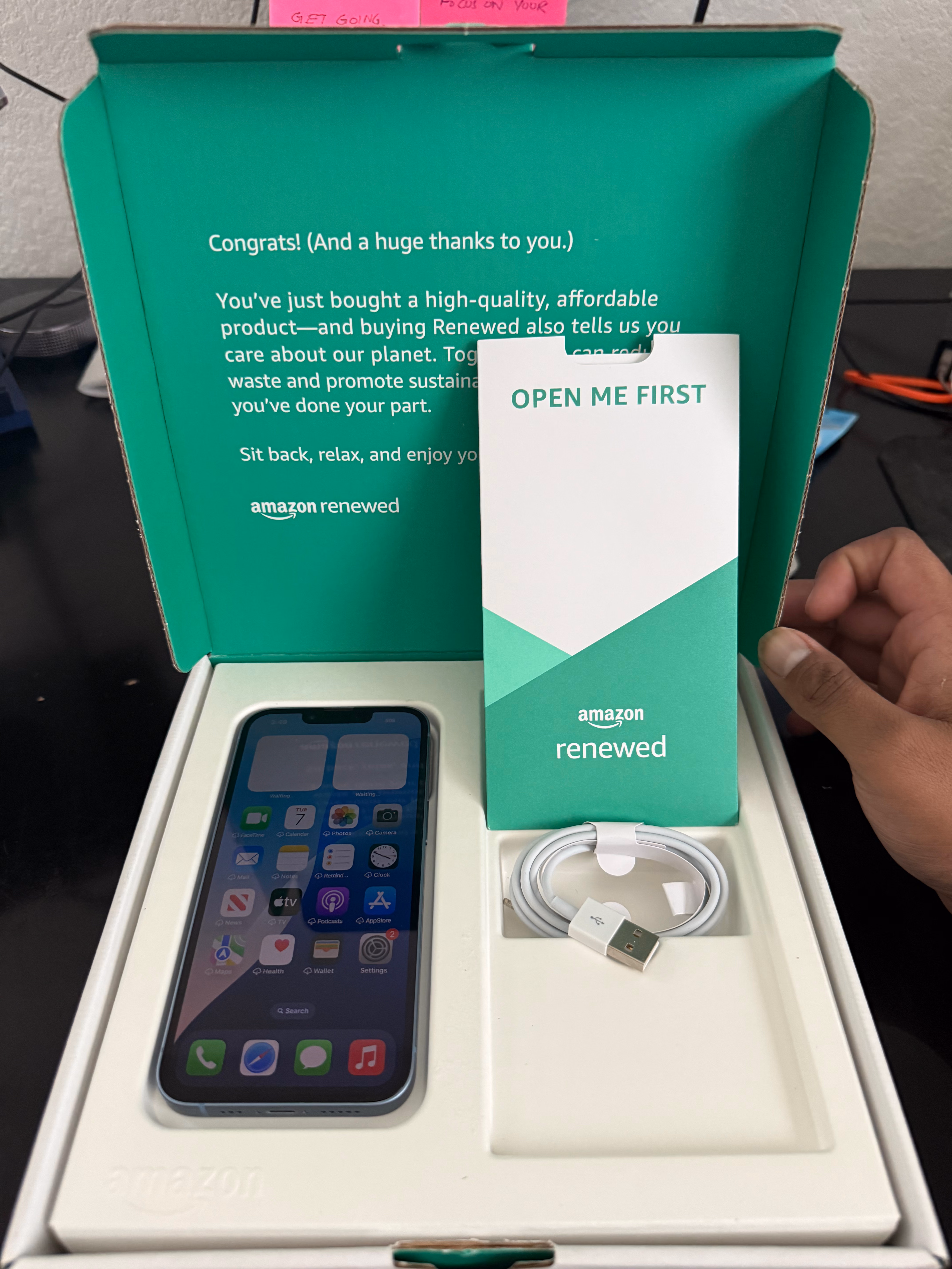Apple iPhone (Amazon Renewed Premium) 14, 128GB, Blue - Unlocked thumbnail 2