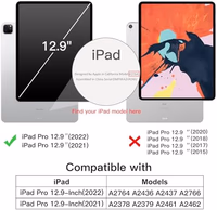 JETech Case for iPad Pro 12.9-Inch (6th/5th Generation, 2022/2021 Model) with Pencil Holder, Support 2nd Pencil Charging, Slim Tablet Cover with Soft TPU Back, Auto Wake/Sleep (Black) thumbnail 2