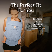Ergobaby Omni Deluxe Baby Carrier Newborn to Toddler - Breathable Baby Carriers for Summer - All-Position Carrier with Enhanced Lumbar Support & Airflow (7-45 Pounds), Mesh, Serene Blue thumbnail 4