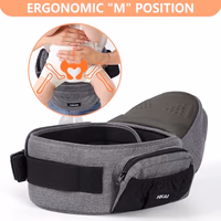 HKAI Baby Hip Carrier,Baby Carrier with Adjustable Waistband & Breathable Mesh, Ergonomic Carrier with Non-Slip Hip Seat Surface for Newborns & Toddlers (Grey) thumbnail 4