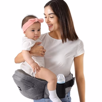 HKAI Baby Hip Carrier,Baby Carrier with Adjustable Waistband & Breathable Mesh, Ergonomic Carrier with Non-Slip Hip Seat Surface for Newborns & Toddlers (Grey) thumbnail 1