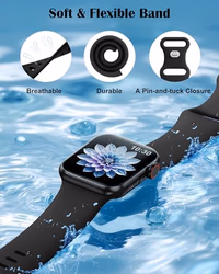 TreasureMax Sport Band Compatible with Apple Watch Bands 38mm 40mm 41mm 42mm 44mm 45mm 46mm 49mm, Soft Silicone Strap Compatible for Apple Watch Series 11 10 9 Ultra SE 8 7 6 5 4 3 Men Women Black thumbnail 3