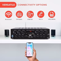 Pyle Bluetooth Wireless Home Amplifier System - Upgraded 6 Channel Audio, 750 Watt Power, Easy Karaoke, Stereo Receiver w USB-A, Micro SD, Headphone, 2 Microphone Input w/Echo, Talkover for PA thumbnail 5