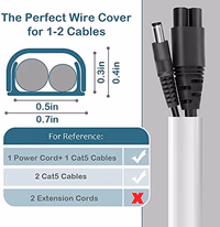 ZhiYo Wire Covers for 2 Cords, 153in White Cord Cover Kit, Cable Cover Paintable, Cable Concealer thumbnail 3