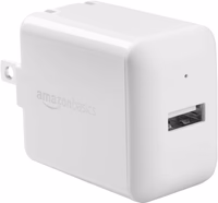Amazon Basics 12W One-Port USB-A Wall Charger (2.4A) for Phones (iPhone 15/14/13/12/11/X, Samsung, and more), non-PPS, White thumbnail 1