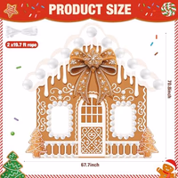 Panelee Christmas Gingerbread House Photo Booth Props Gingerbread Life Size Door Banner Decorations Fabric Backdrop for Xmas Winter Holiday Indoor Outdoor Party Photo Background Decor thumbnail 2