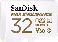 SanDisk 32GB MAX Endurance microSDHC Card with Adapter for Home Security Cameras and Dash cams - C10, U3, V30, 4K UHD, Micro SD Card - SDSQQVR-032G-GN6IA thumbnail 1