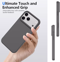 Designed for iPhone 17 Pro Max Case,Premium Liquid Silicone with [Soft Anti-Scratch Microfiber Lining] Shockproof Slim Protective Phone Case for Men Women,Gray thumbnail 3