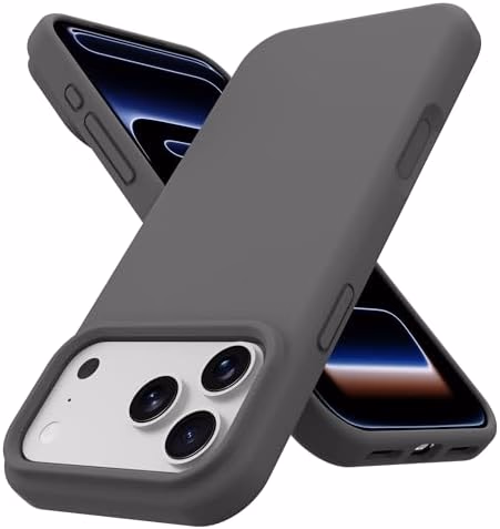 Designed for iPhone 17 Pro Max Case,Premium Liquid Silicone with [Soft Anti-Scratch Microfiber Lining] Shockproof Slim Protective Phone Case for Men Women,Gray