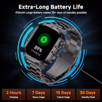 Smart Watch for Men Military Answer/Make Call 2.01″ Display 170+ Sports Modes Fitness Smart Watch IP68 Waterproof 30 Days Standby Smartwatch for Android iOS Silver (2 Straps) thumbnail 4