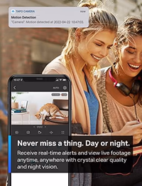 TP-Link Tapo 1080P Indoor Security Camera for Baby Monitor, Dog Camera w/Motion Detection, 2-Way Audio Siren, Night Vision, Cloud & SD Card Storage, Works w/Alexa & Google Home (Tapo C100) thumbnail 3