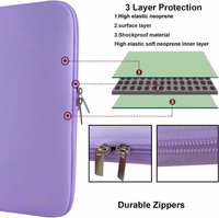 15.6 Inch Laptop Sleeve, Resistant Neoprene Notebook Computer Pocket Case/Tablet Briefcase Carrying Bag Compatible for Asus/Dell/Fujitsu/HP/Sony/Toshiba/Acer- (Purple) thumbnail 2