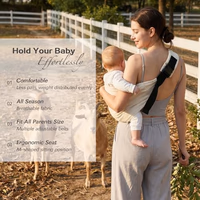 Baby Sling Carrier, Toddler Carrier Sling with Double Safety Buckle and Adjustable Shoulder Strap(7-30lbs), Baby Carriers One Size Fits All, Black thumbnail 3