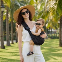 Baby Sling Carrier, Toddler Carrier Sling with Double Safety Buckle and Adjustable Shoulder Strap(7-30lbs), Baby Carriers One Size Fits All, Black thumbnail 2