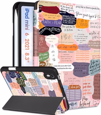 for iPad Mini 7 Case - for iPad Mini 6th/7th Generation Cases Women Girls Cute Folio Cover Girly Quotes Unique Design Pencil Holder for Apple Mini 6 2021/Mini 7 A17 Pro 2024 Case 8.3 Inch thumbnail 1