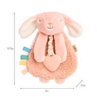 Itzy Ritzy - Itzy Lovey Including Teether - Baby Lovey with Teether, Textured Ribbons & Dangle Arms - Features Crinkle Sound, Sherpa Fabric and Minky Plush (Pink Bunny) thumbnail 3