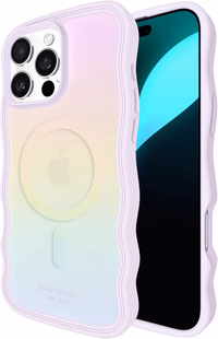kate spade new york iPhone 16 Pro Max Case - Compatible with MagSafe - Designer Phone Case - Wavy Opal Iridescent thumbnail 1