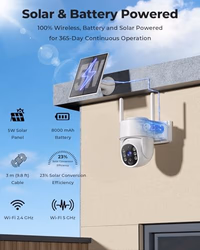 Solar Security Cameras Wireless Outdoor, 5G&2.4GHz Cameras for Home Security, 2K Solar Outdoor Camera, Color Night Vision, AI Human Detection, 2-Way Talk, Siren Alarms (2-Pack) thumbnail 5